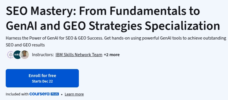 Pictures · SEO Mastery: From Fundamentals to GenAI and GEO Strategies Specialization 2025-12