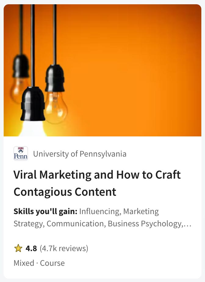 Pictures · Coursera — Viral Marketing and How to Craft Contagious Content 2022-6