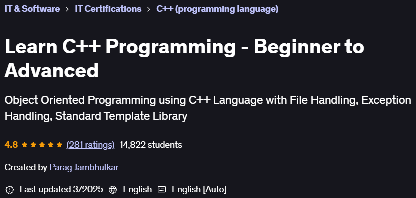 Pictures · Udemy — Learn C++ Programming – Beginner to Advanced 2023-2