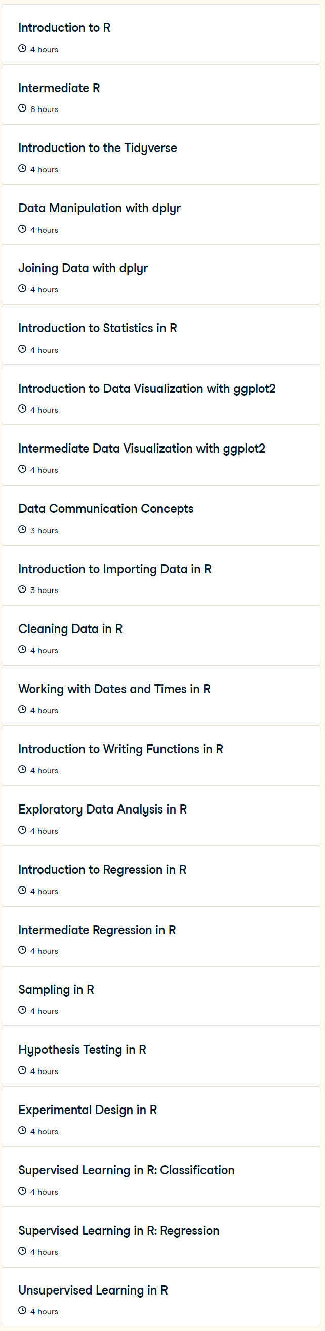 Course topics · Data Scientist with R 2023-11