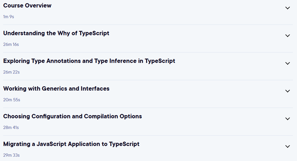 Course topics · Pluralsight — TypeScript 5 Crash Course for JavaScript Developers 2024-2