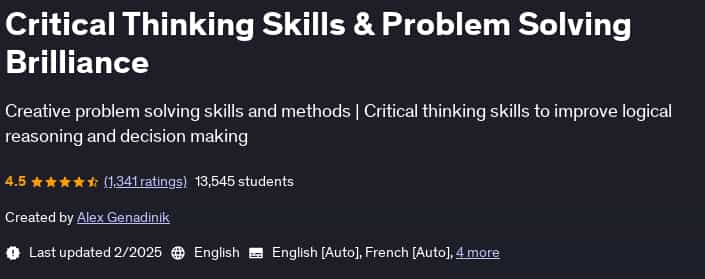 Pictures · Udemy — Critical Thinking Skills & Problem Solving Brilliance 2025-2