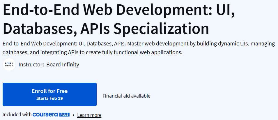 Pictures · Coursera — End-to-End Web Development: UI, Databases, APIs Specialization 2024-12