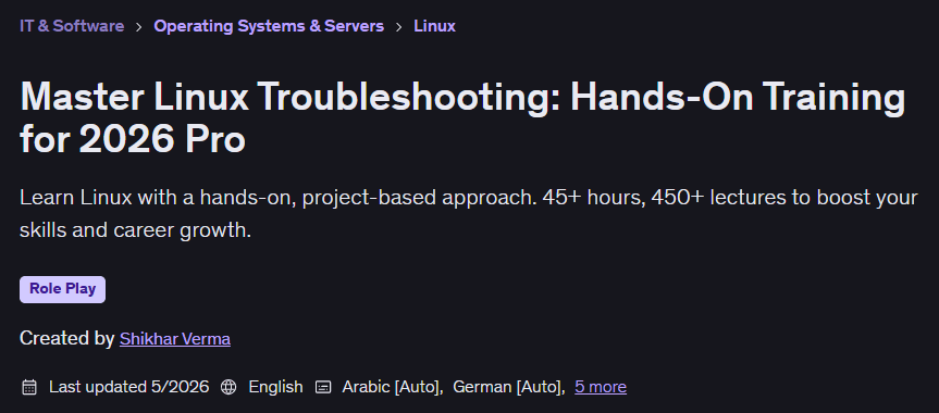 Imágenes · Maestro Linux Resolución de problemas: entrenamiento de manos para 2026 Pro 2026-3