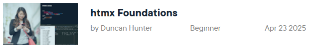 Pictures · Pluralsight — htmx Foundations 2025-4