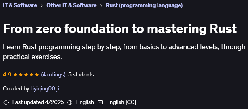 Pictures · Udemy — From zero foundation to mastering Rust 2025-2
