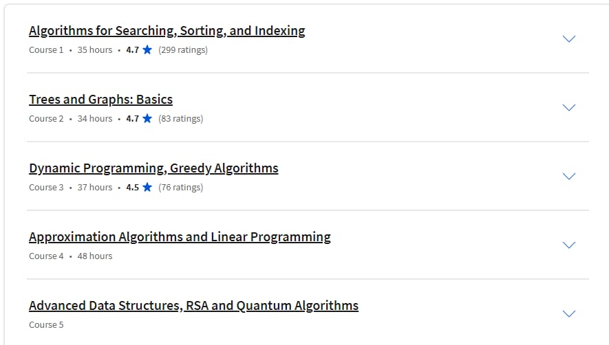 Course topics · Foundations of Data Structures and Algorithms Specialization 2024-1
