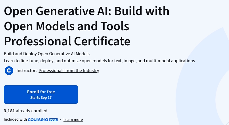 تصاویر · Open Generative AI_ Build with Open Models and Tools پروفیسر سرٹیفکیٹ 2026-9