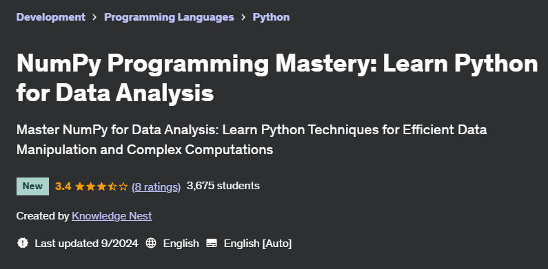 Pictures · NumPy Programming Mastery: Learn Python for Data Analysis 2024-9