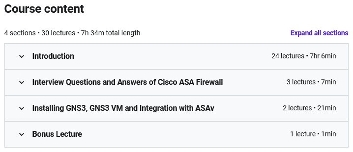 Course topics · Udemy — Cisco ASA Firewall Training 2020-2