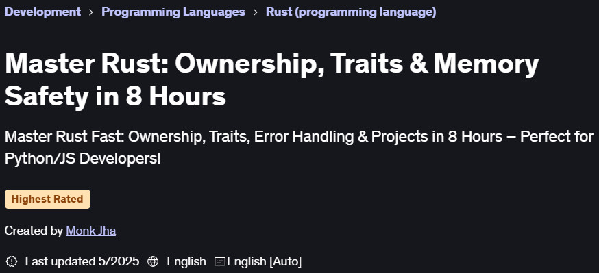 Pictures · Udemy — Master Rust: Ownership, Traits & Memory Safety in 8 Hours 2025-4