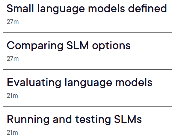 Course topics · Foundations of Small Language Model Engineering 2026-8