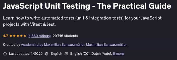 Pictures · JavaScript Unit Testing – The Practical Guide 2025-4