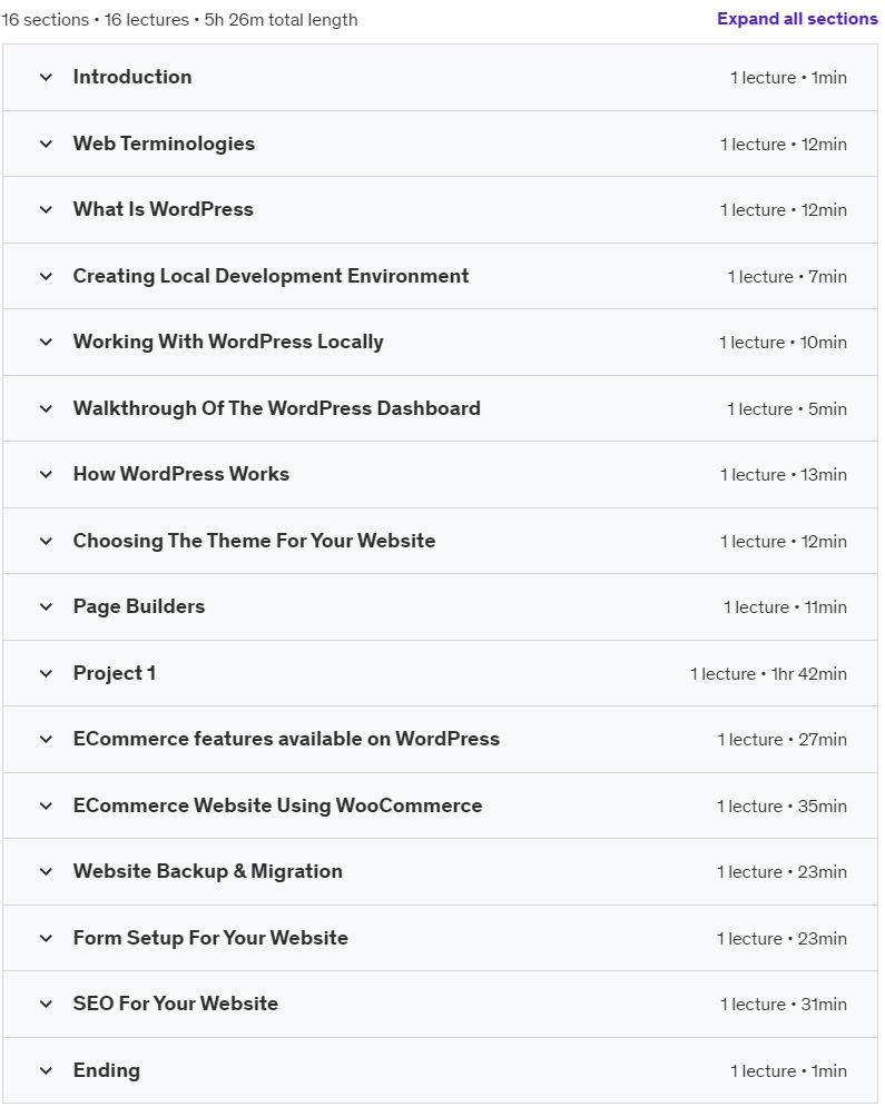 Course topics · Mastering WordPress – From Setup to Advanced Customizations 2024-9