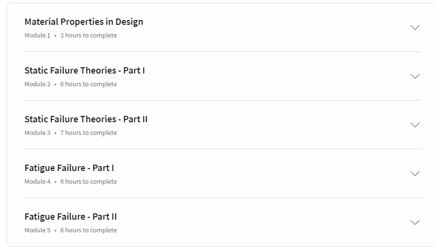 Course topics · Coursera — Machine Design Part I 2024-10