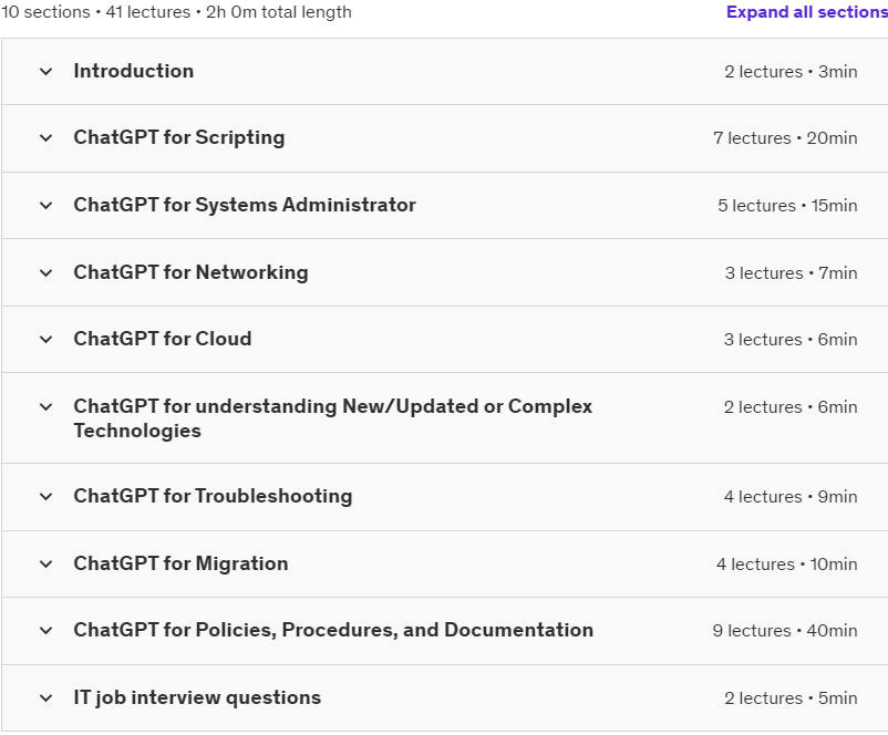 Course topics · ChatGPT for IT Workers 2023-3