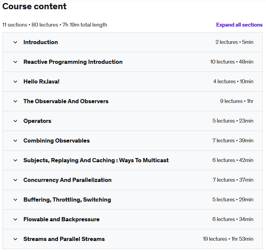 Course topics · Reactive Programming in Java using RXJava 3.x – ReactiveX 2022-9