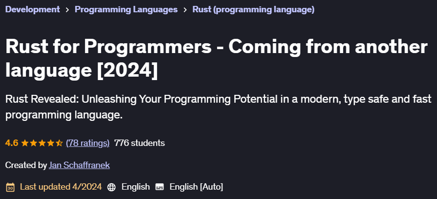 Pictures · Udemy — Rust for Programmers – Coming from another language [2024] 2024-4