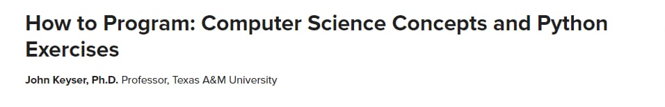 Pictures · The Great Courses — How to Program: Computer Science Concepts and Python Exercises 2022-7