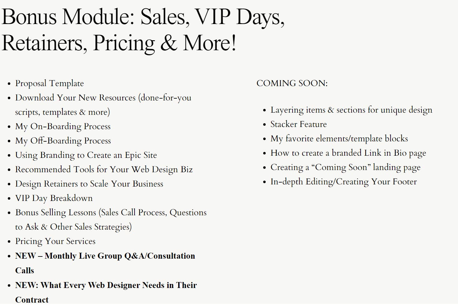 Course topics · Brand and Bloom Designs — Winning at WordPress 2024-9