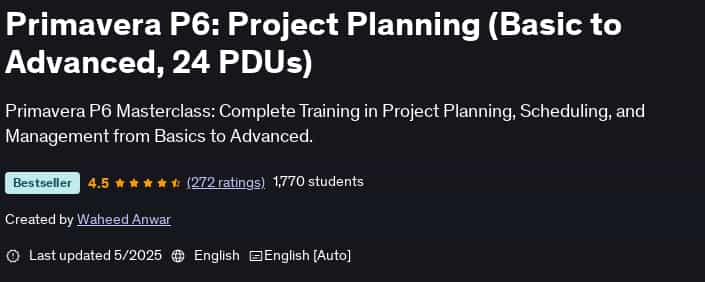 Pictures · Udemy — Primavera P6: Project Planning (Basic to Advanced, 24 PDUs) 2025-5