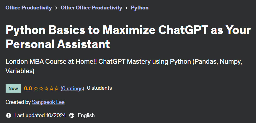 Pictures · Udemy — Python Basics to Maximize ChatGPT as Your Personal Assistant 2024-10