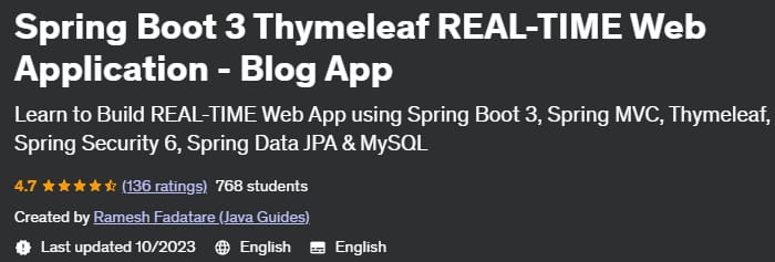 Pictures · Spring Boot 3 Thymeleaf REAL-TIME Web Application – Blog App 2023-5