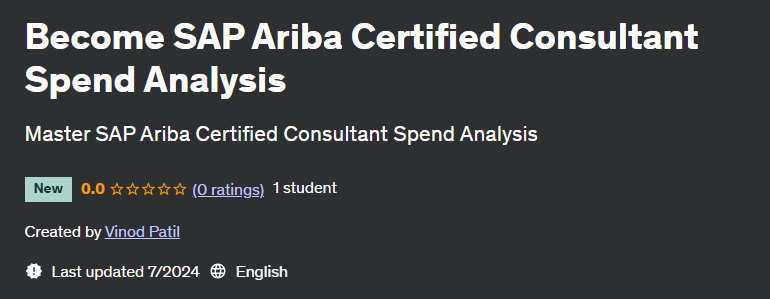 Pictures · Become SAP Ariba Certified Consultant Spend Analysis 2024-7