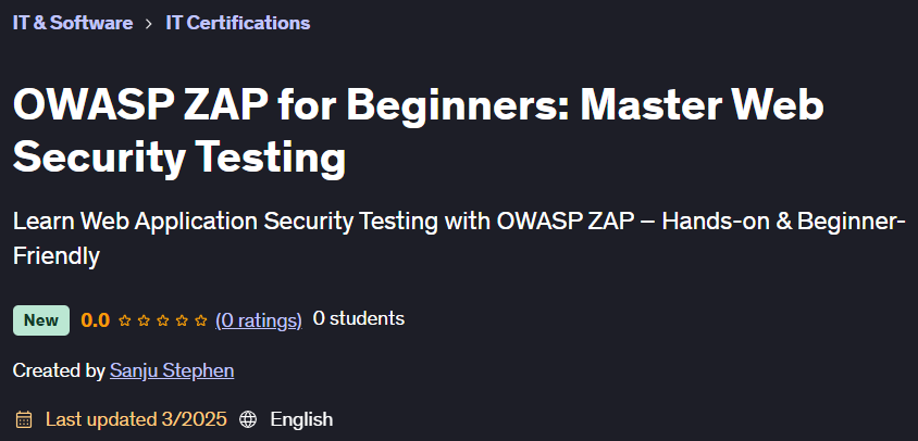 Pictures · OWASP ZAP for Beginners: Master Web Security Testing 2025-3