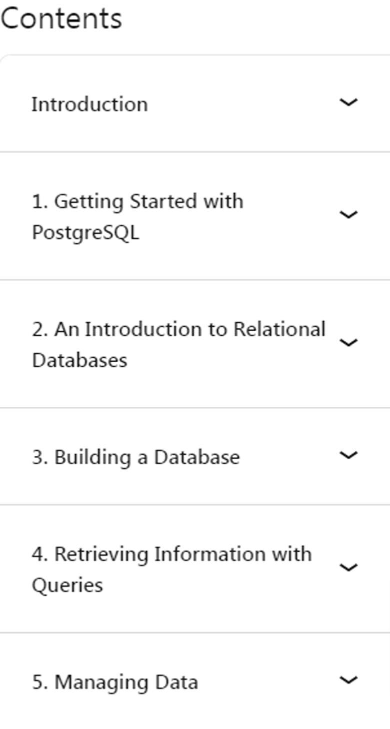 Course topics · PostgreSQL Essential Training 2023-7