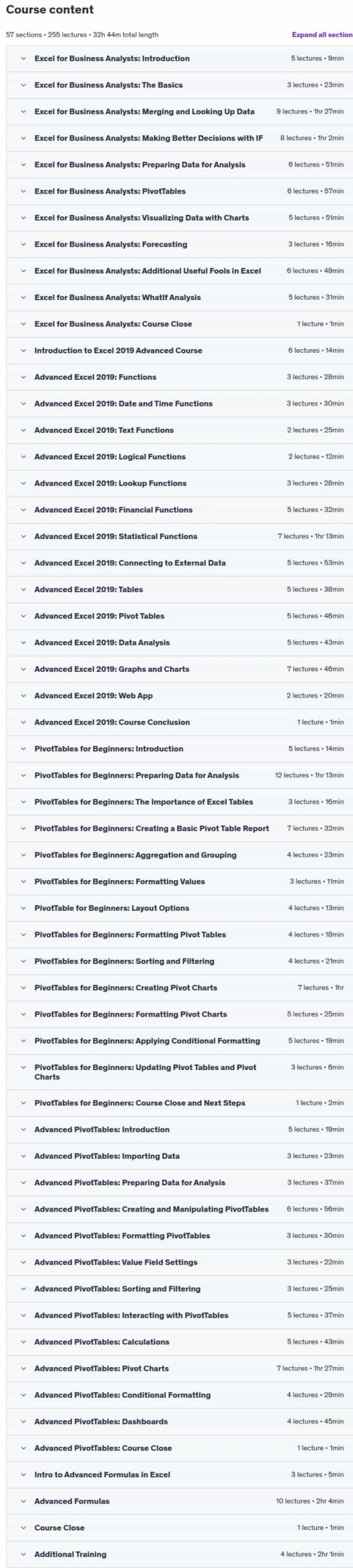 Sujets du cours · Le Microsoft Excel Data Analysis Toolkit 2024-3