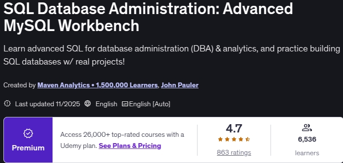 Bilder · SQL Datenbankmanagement: Advanced MySQL Workbench 2025-11