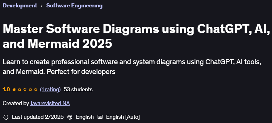 Pictures · Udemy — Master Software Diagrams using ChatGPT, AI, and Mermaid 2025 2025-2