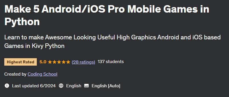 Pictures · Udemy — Make 5 Android/iOS Pro Mobile Games in Python 2024-6