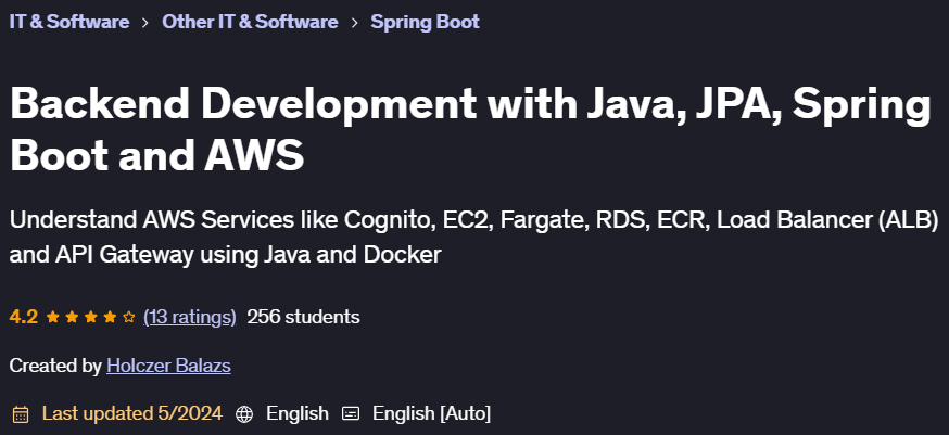 Pictures · Backend Development with Java, JPA, Spring Boot and AWS 2024-3