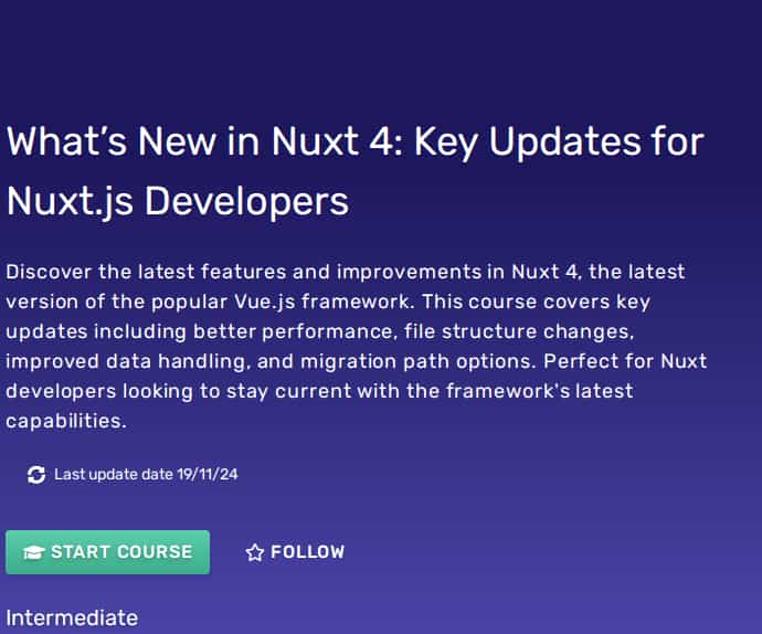 Pictures · Vueschool — What’s New in Nuxt 4: Key Updates for Nuxt.js Developers 2024-11