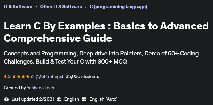 Pictures · Udemy — Learn C By Examples : Basics to Advanced Comprehensive Guide 2021-2