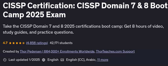 Pictures · Udemy — CISSP Certification: CISSP Domain 7 & 8 Boot Camp 2025 Exam 2025-1