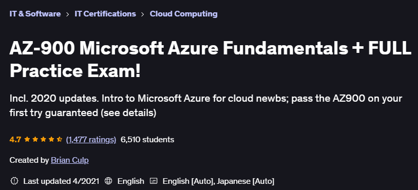 Pictures · Udemy — AZ-900 Microsoft Azure Fundamentals + FULL Practice Exam! 2021-4