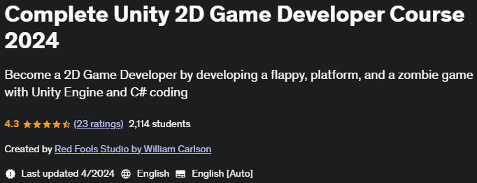 Pictures · Udemy — Complete Unity 2D Game Developer Course 2023-9