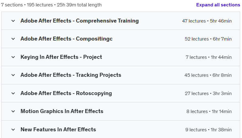 Course topics · Udemy — Mastering Adobe After Effects: From Basics to Advanced 2024-6