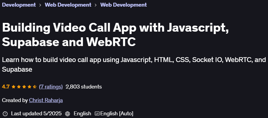 Pictures · Udemy — Building Video Call App with Javascript, Supabase and WebRTC 2025-5