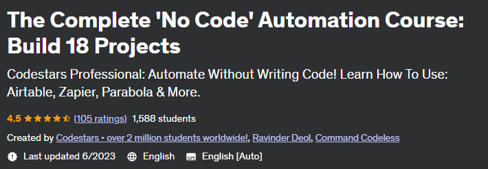 Pictures · Udemy — The Complete ‘No Code’ Automation Course: Build 18 Projects 2023-6