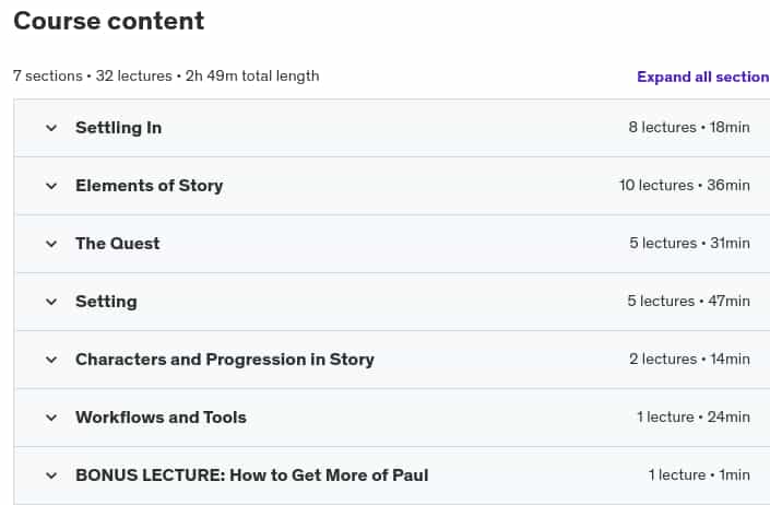 Course topics · The Story Course – Storytelling Masterclass 2024-3
