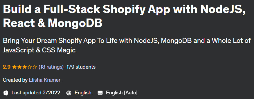 Pictures · Build a Full-Stack Shopify App with NodeJS, React & MongoDB 2022-2