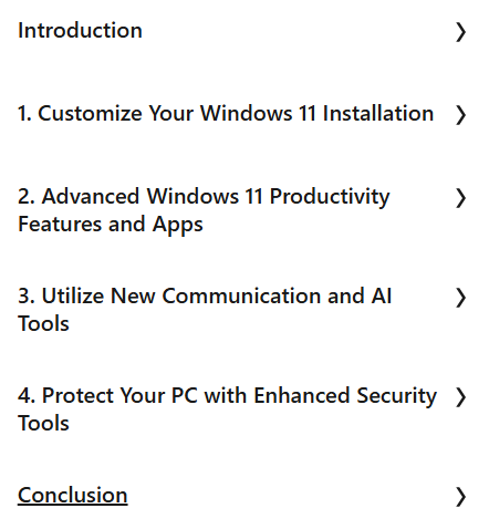 Sujets du cours · avancé Windows 11 Caractéristiques : productivité, sécurité et AI Les outils 2025-4