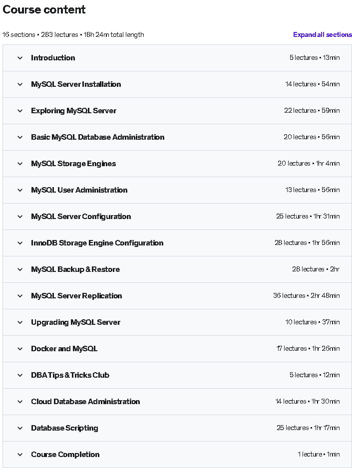 Course topics · Becoming a Production MySQL DBA 2022-12
