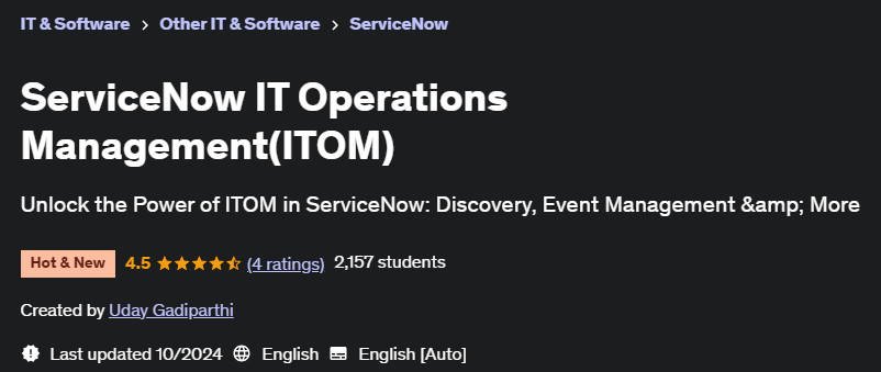 Pictures · Udemy — ServiceNow IT Operations Management(ITOM) 2024-10