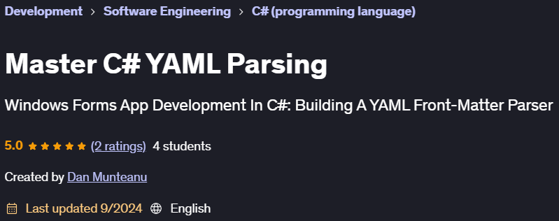 Pictures · Udemy — Master C# YAML Parsing 2024-2