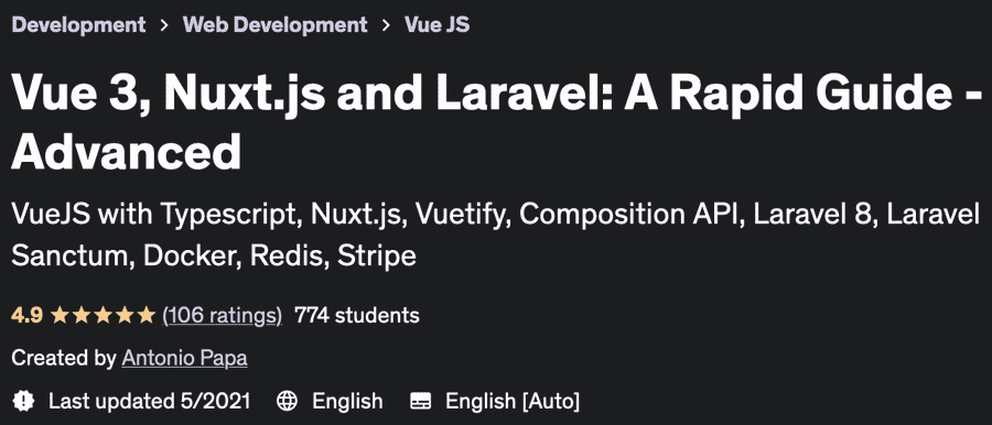 Pictures · Vue 3, Nuxt.js and Laravel: A Rapid Guide – Advanced 2021-5